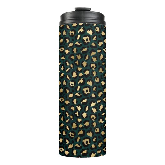 Teal and Gold Leopard Series Design 1 Thermosbecher (Vorderseite)