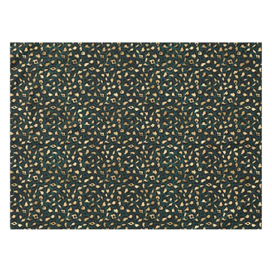 Teal and Gold Leopard Series Design 1 Tischdecke (Vorderseite (Horizontal))