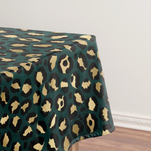 Teal and Gold Leopard Series Design 1 Tischdecke (Beispiel)