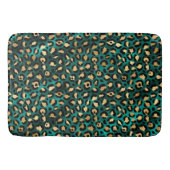 Teal and Gold Leopard Series Design 3 Badematte (Vorderseite)