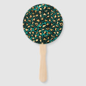 Teal and Gold Leopard Series Design 3 Fächer (Rückseite)