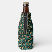 Teal and Gold Leopard Series Design 3 Flaschenkühler (Flasche Rückseite)