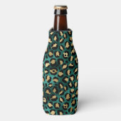 Teal and Gold Leopard Series Design 3 Flaschenkühler (Flaschenvorderseite)