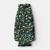 Teal and Gold Leopard Series Design 3 Flaschenkühler (Rückseite)