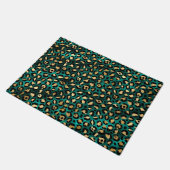 Teal and Gold Leopard Series Design 3 Fußmatte (Schrägansicht)
