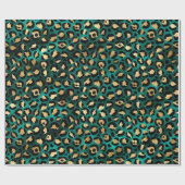 Teal and Gold Leopard Series Design 3 Geschenkpapier (Flach)