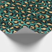 Teal and Gold Leopard Series Design 3 Geschenkpapier (Ecke)