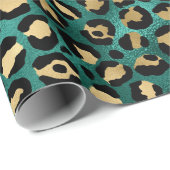 Teal and Gold Leopard Series Design 3 Geschenkpapier (Rolleneckpunkt)
