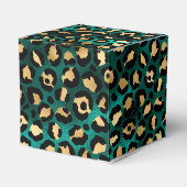 Teal and Gold Leopard Series Design 3 Geschenkschachtel (Rückseite)