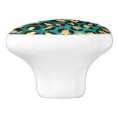 Teal and Gold Leopard Series Design 3 Keramikknauf (Seitenansicht)