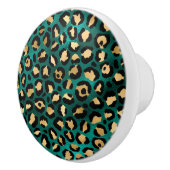 Teal and Gold Leopard Series Design 3 Keramikknauf (Rechts)