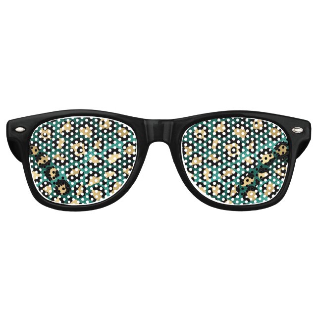 Teal and Gold Leopard Series Design 3 Partybrille (Vorderseite)