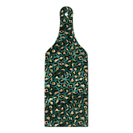 Teal and Gold Leopard Series Design 3 Schneidebrett (Vorderseite)