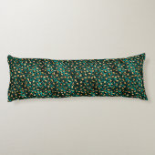 Teal and Gold Leopard Series Design 3 Seitenschläferkissen (Rückseite)