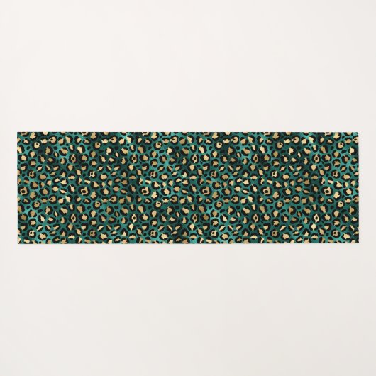 Teal and Gold Leopard Series Design 3 Yogamatte (Rückseite (Horizontal))