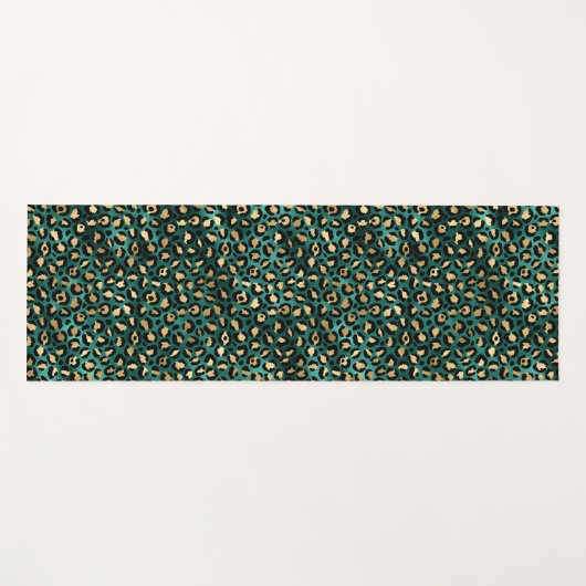 Teal and Gold Leopard Series Design 3 Yogamatte (Vorderseite (Horizontal))