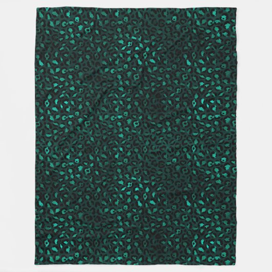 Teal and Gold Leopard Series Design 4 Fleecedecke (Vorderseite)