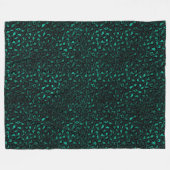 Teal and Gold Leopard Series Design 4 Fleecedecke (Vorderseite (Horizontal))