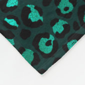 Teal and Gold Leopard Series Design 4 Fleecedecke (Ecke)