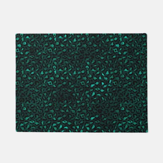 Teal and Gold Leopard Series Design 4 Fußmatte (Vorderseite)