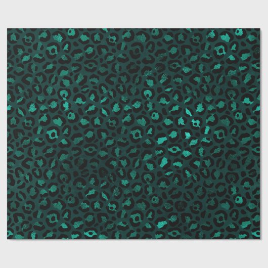 Teal and Gold Leopard Series Design 4 Geschenkpapier (Flach)