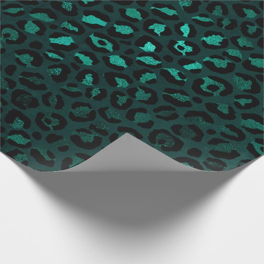 Teal and Gold Leopard Series Design 4 Geschenkpapier (Ecke)