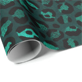 Teal and Gold Leopard Series Design 4 Geschenkpapier (Rolleneckpunkt)