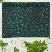 Teal and Gold Leopard Series Design 4 Geschirrtuch (Gefaltet)