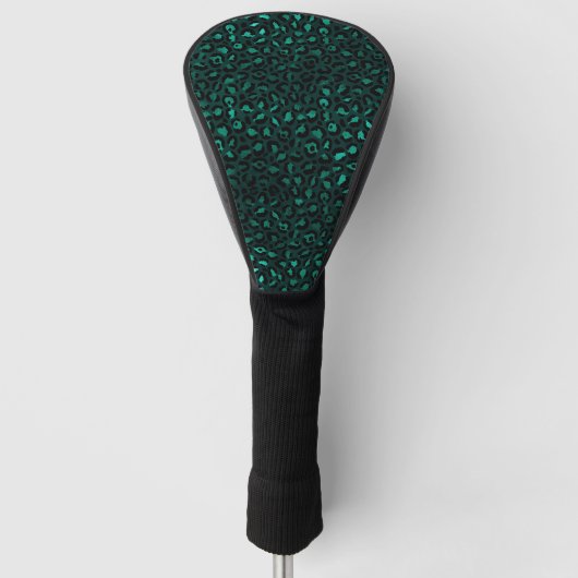 Teal and Gold Leopard Series Design 4 Golf Headcover (Vorderseite)