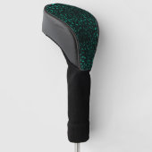 Teal and Gold Leopard Series Design 4 Golf Headcover (angewinkelt)