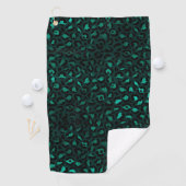 Teal and Gold Leopard Series Design 4 Golfhandtuch (Insitu)