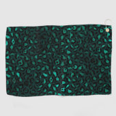 Teal and Gold Leopard Series Design 4 Golfhandtuch (Horizontal)
