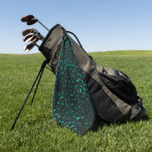 Teal and Gold Leopard Series Design 4 Golfhandtuch (Gras)