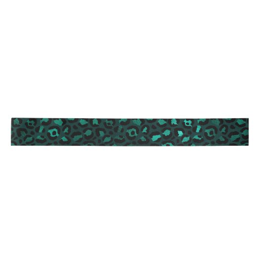 Teal and Gold Leopard Series Design 4 Satinband (Vorderseite)
