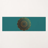 Teal and Gold Mandala Yogamatte (Vorderseite (Horizontal))