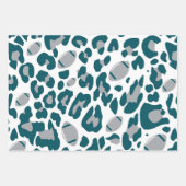 Teal and Gray Football Helmet and Ball Patterns Geschenkpapier Set (Vorderseite 2)