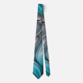 Teal and Gray Modern Design Neck Tie Krawatte (Vorderseite)