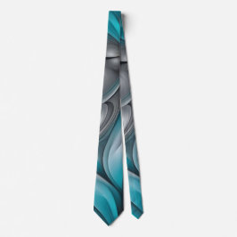 Teal and Gray Modern Design Neck Tie Krawatte