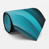 Teal and Gray Modern Design Neck Tie Krawatte (Gerollt)