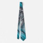 Teal and Gray Modern Design Neck Tie Krawatte (Rückseite)