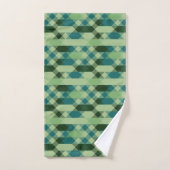 Teal and green geometric pattern badhandtuch set (Handtuch)