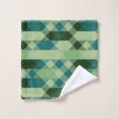 Teal and green geometric pattern badhandtuch set (Waschlappen)