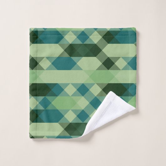 Teal and green geometric pattern badhandtuch set (Waschlappen)