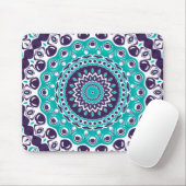 Teal and Indigo Mandala Design Mousepad (Mit Mouse)