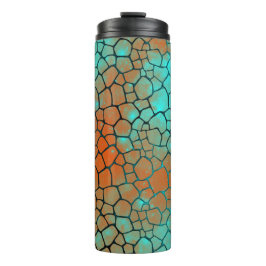 Teal and Orange Dragon Scale Thermal Tumbler Thermosbecher