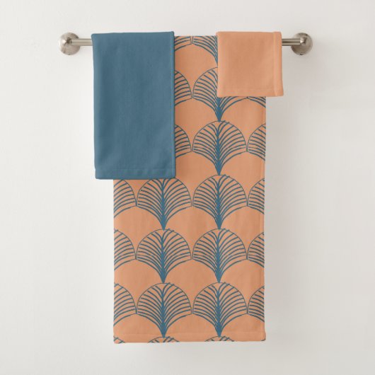 Teal and Orange Fans Badhandtuch Set (Insitu)