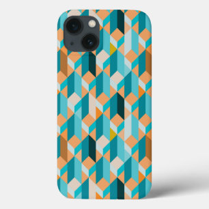 Teal And Orange Shapes Pattern Case-Mate iPhone Hülle