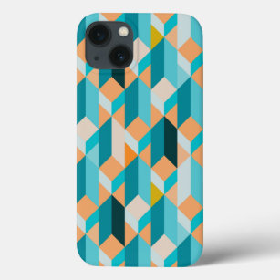 Teal And Orange Shapes Pattern Case-Mate iPhone Hülle