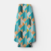 Teal And Orange Shapes Pattern Flaschenkühler (Vorderseite)