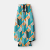 Teal And Orange Shapes Pattern Flaschenkühler (Rückseite)
